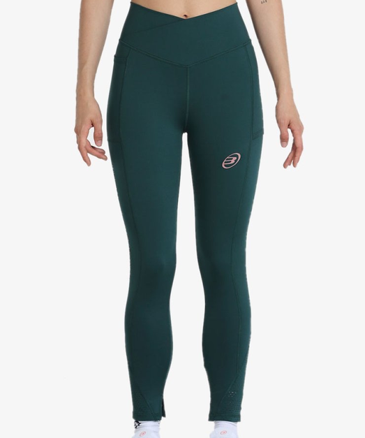 LEGGINGS BULLPADEL VERDE LOGO ROSA