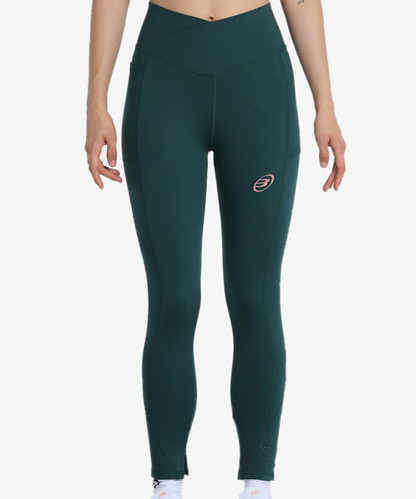 LEGGINGS BULLPADEL VERDE LOGO ROSA
